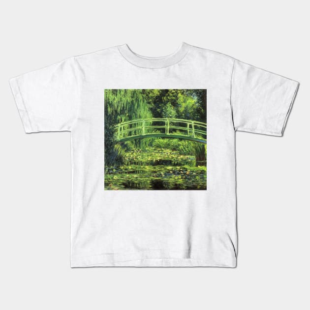 White Waterlilies by Claude Monet Kids T-Shirt by MasterpieceCafe